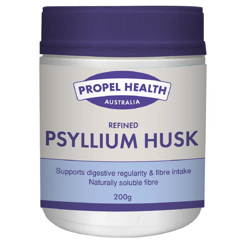 Psyllium husk for gut health: Propel Health refined psyllium husk powder 200 g jar